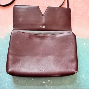 Vince - women’s wine leather‎ clutch bag